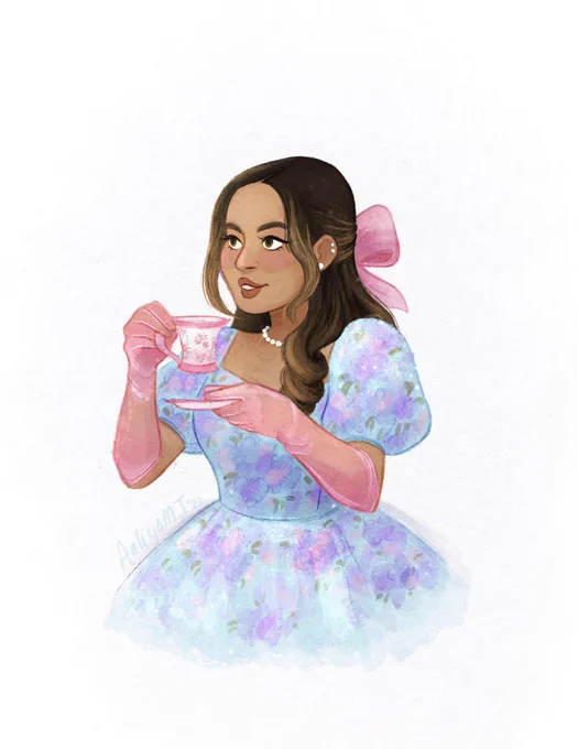 Went to a Bridgerton themed bridal shower and was obsessed with this look one guest was wearing   