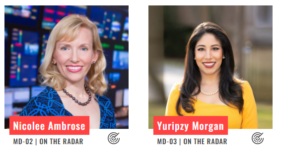 NRCC's tweet image. 👀 Two new additions to @nrcc's "On the Radar" program

@NicoleeAmbrose #MD02
@YMforcongress #MD03