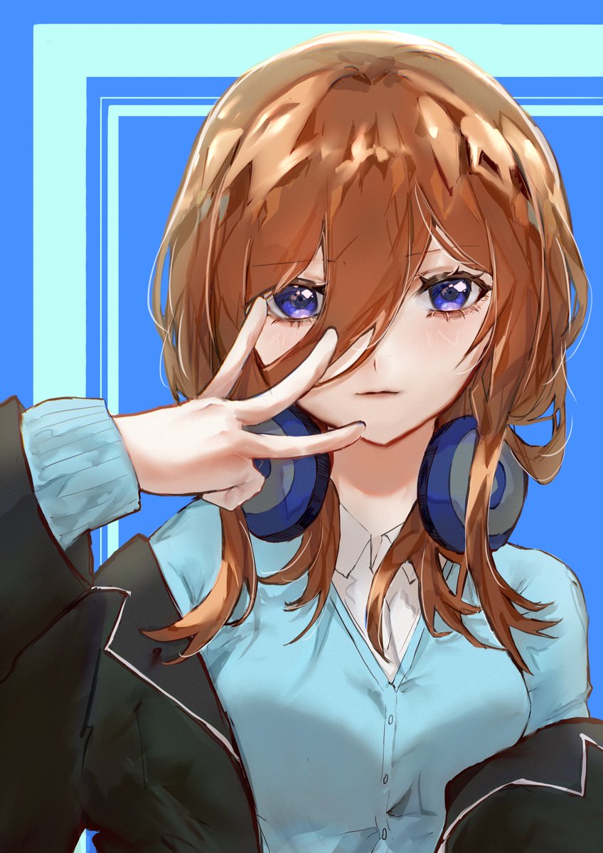 yukixhanさんがTwitterに投稿した中野三玖(五等分の花嫁)のイラスト。