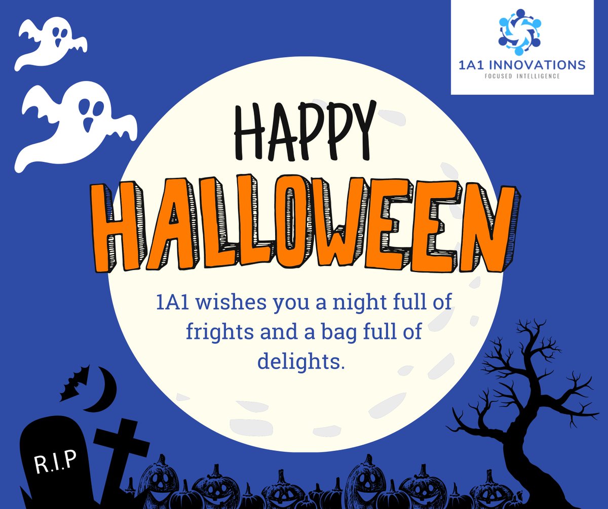 1A1_Innovations's tweet image. 1A1 wishes you and your family a very Happy Halloween!

#1a1innovations #halloween2022 #halloweenfun #spookyseason #october2022 #teamculture