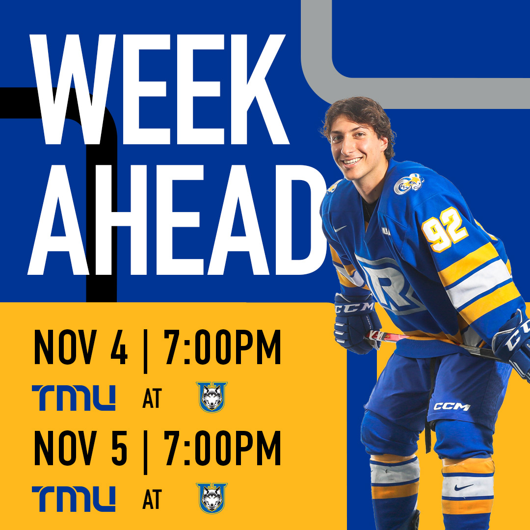 The new men's 🏒 #WeekAhead features a weekend trip to Thunder Bay! @tmuboldmhky flies north to clash with Lakehead in a pair of games on Friday and Saturday. Be sure to catch the action on OUAtv! #tmubold