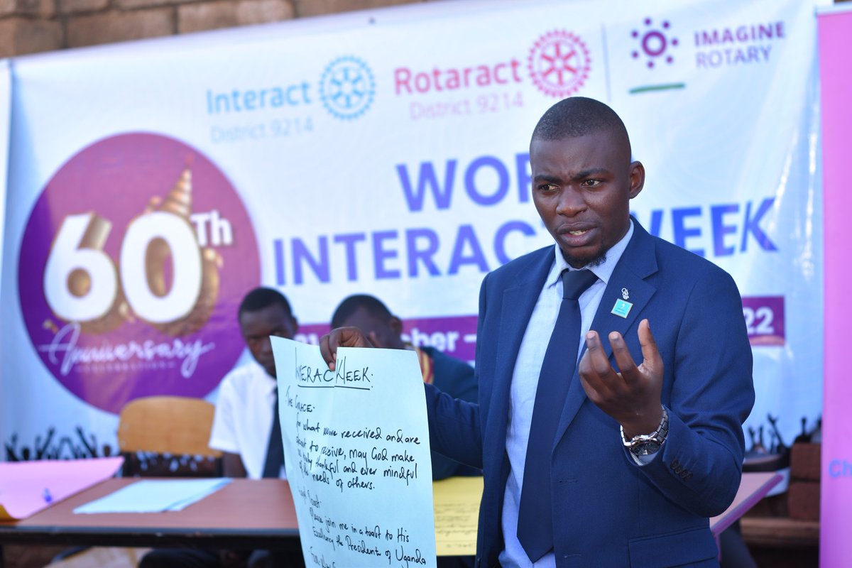RotaractD9214's tweet photo. Evening well spent! The #WorldInteractWeek launch went well in a joint Rotaract -Interact fellowship facilitated by Rotarian Pius L Mbirozankya of @rubagalakeview . Looking forward to great deliberations.
#Interact60 https://t.co/ThVsHuJdrd