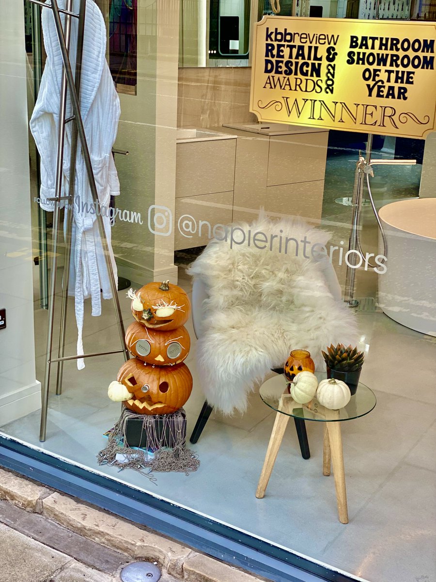 Happy Hallowe'en to all!! Our 2022 window display is here and ready! #halloween #kbb #windowdisplay