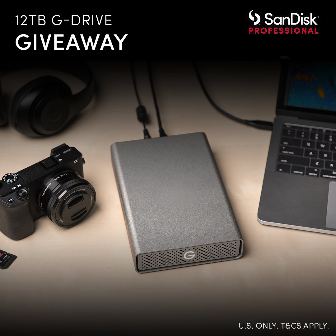 SanDiskProHDD's tweet image. Kicking off the holiday season with a Giveaway! Enter for a chance to win a 12TB G-DRIVE desktop hard drive – perfect for fast backup &amp;amp; access to all your content with high-capacity storage.

Enter now: bit.ly/3DlTzzX!
*T&amp;amp;Cs apply. U.S. Only. Ends 11/15 11:59PM