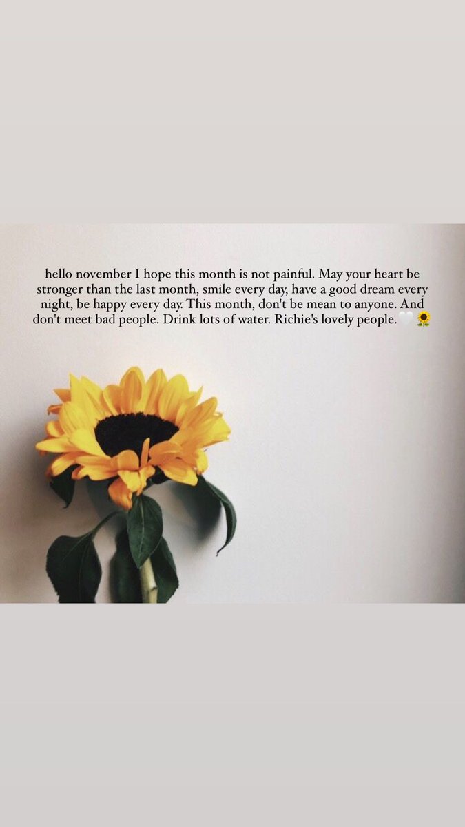 สวัสดีพฤศจิกายน ขอให้เดือนนี้น่ารักกับทุกคน ขอให้มีแต่รอยยิ้ม ขอให้มีแต่ความสุข อยู่เล่นกันไปแบบนี้ทุกๆเดือนเลยน้า ยินดีที่ได้เจอ ยินดีที่ได้รู้จักทุกคนเลย🌻🤍