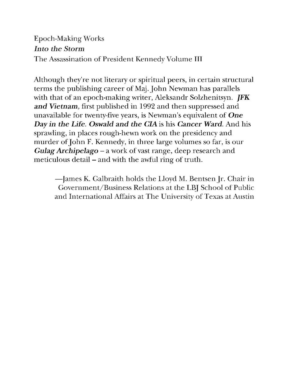 JFKJMN's tweet photo. @Russbarr @jeff_kaye @dan_hanke @DoItForMaMa @DealeyPlazaUK @LeeHarvey63 @TheOliverStone   James Galbraith on Uncovering Popov’s Mole, JFK Assassination Vol IV, has been published on Amazon. I will answer questions and discuss it with readers of the manuscript on Twitter or FB. https://t.co/epHJef3Rm7