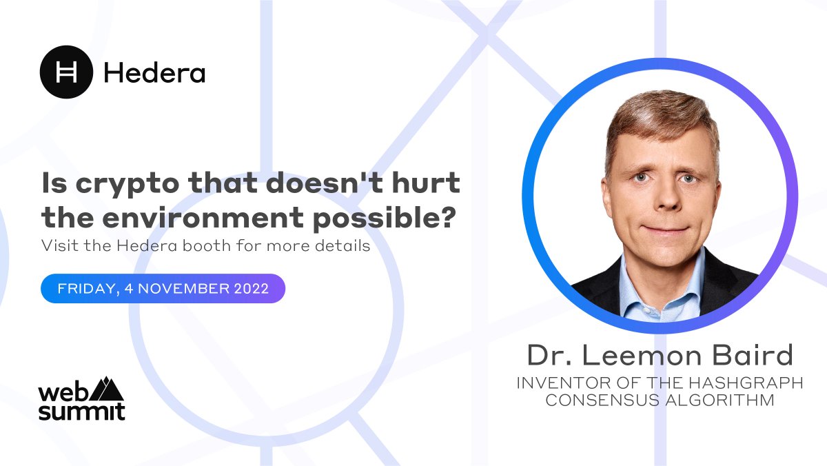 leemonbaird's tweet image. Excited to speak at @WebSummit 2022!

It's always a huge pleasure to see how many people believe in the decentralized #web3 future we are helping to build with @Hedera.

Join me on Friday for a panel discussion w/ @protocollabs, @5ireChain, &amp;amp; @CoinDesk!

➡️websummit.com/schedule/ws22/…