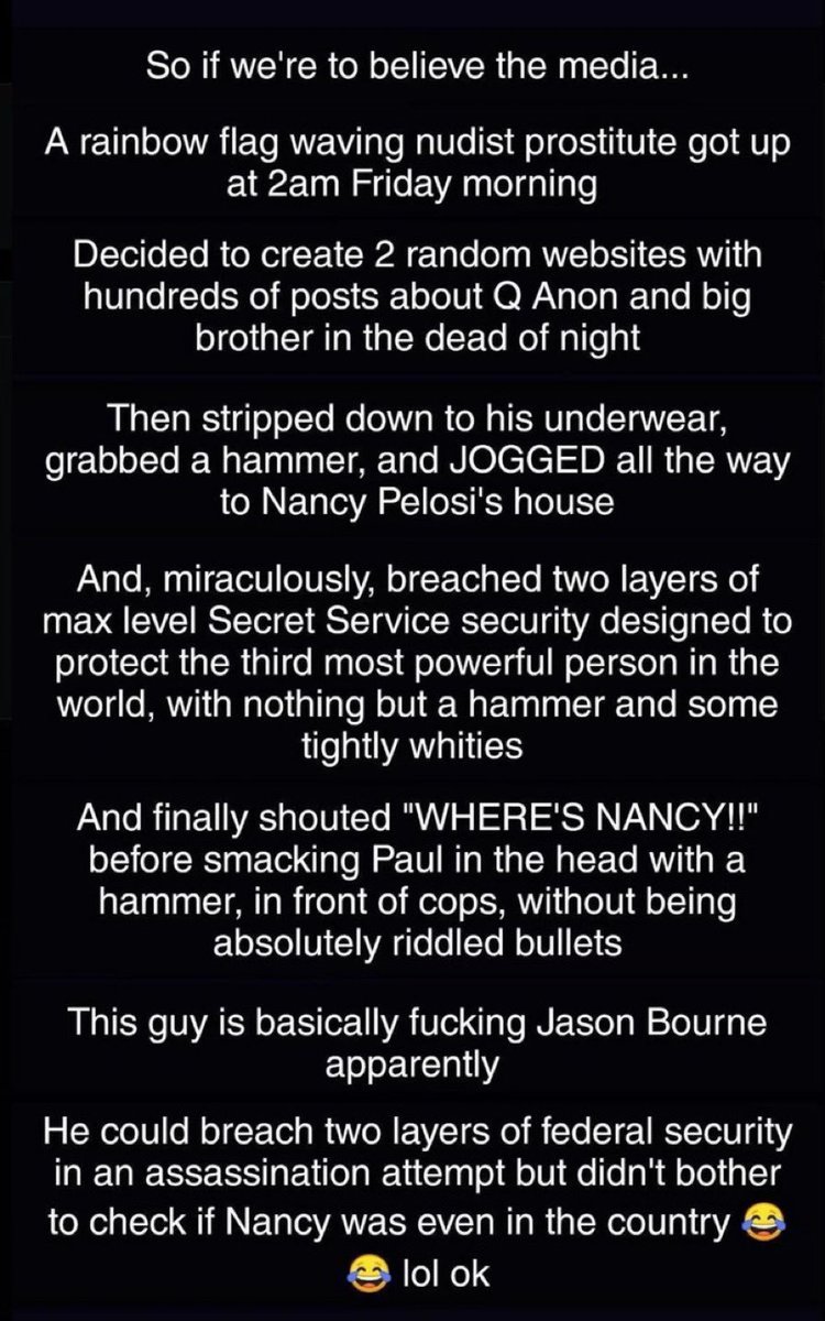 punishedmother's tweet photo. We’ve seen a lot of open lying since Trump, but I’ve never seen a story come completely untethered from reality as quickly as the Pelosi one is

This should scare you: https://t.co/SnxCyHrpM6