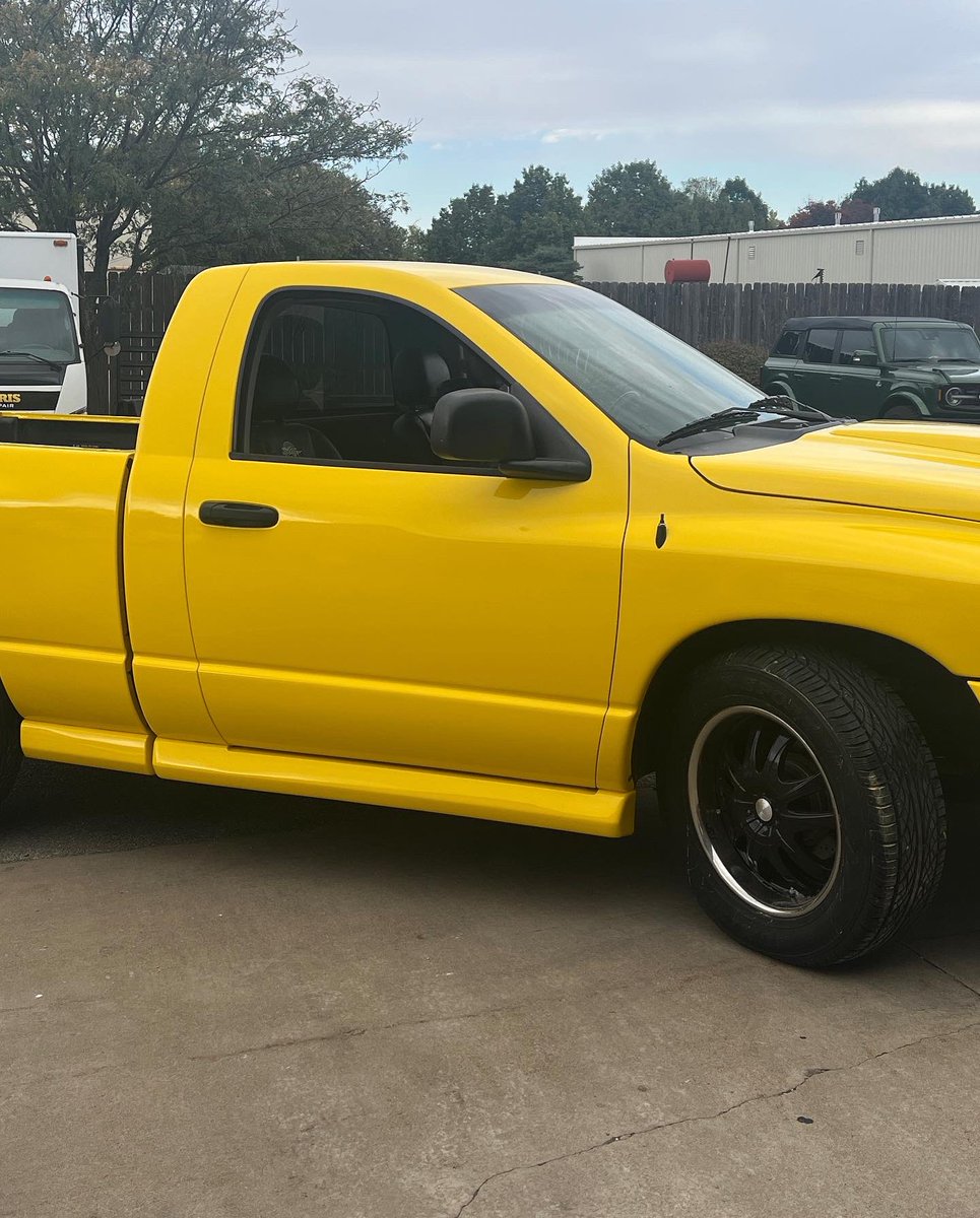 TierOneWraps's tweet photo. Had the opportunity to rejuvenate a sun faded 2004 Dodge Ram Rumble Bee! Tried to get as close to the original paint color with 3M Gloss Bright Yellow! 

#TierOneWraps #3M #GlossBrightYellow #OlatheKS #RamRumbleBee #vinylwrap #paintisdead https://t.co/XAp4DdiTIw