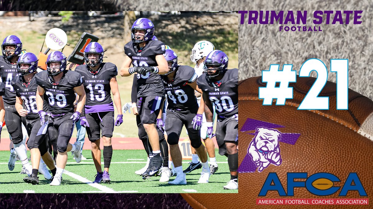 Entering the AFCA Coaches Poll this week is your <a href="/Truman_FB/">Truman State Football</a> at #21.  Bulldogs host McKendree for Senior Day on Saturday at noon.