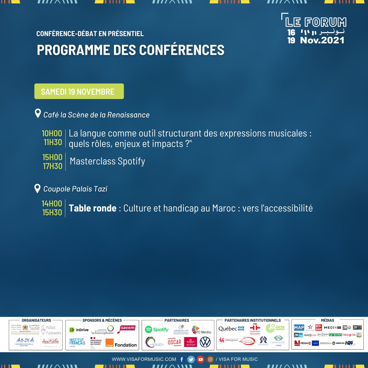 VisaForMusic's tweet photo. The programme for the conferences... Make sure to clear your schedule if you want to attend stimulating discussions, especially if you work or if you are interested in the cultural industry! 💕 https://t.co/dXHwqPsO3Z