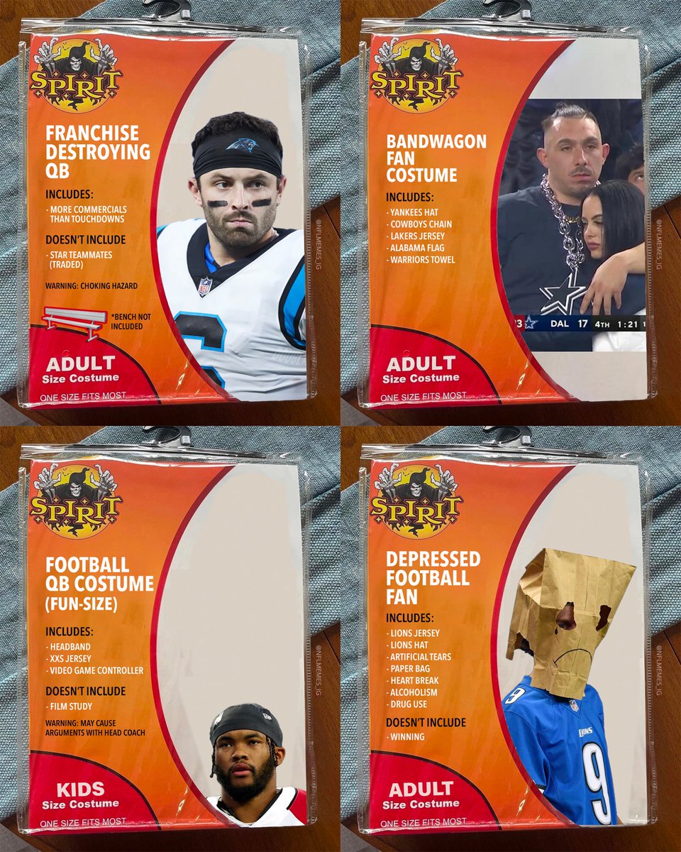 NFLMemes's tweet photo. In case y’all needed a last minute costume, here are some to choose from.. https://t.co/Y3ahnomKnc