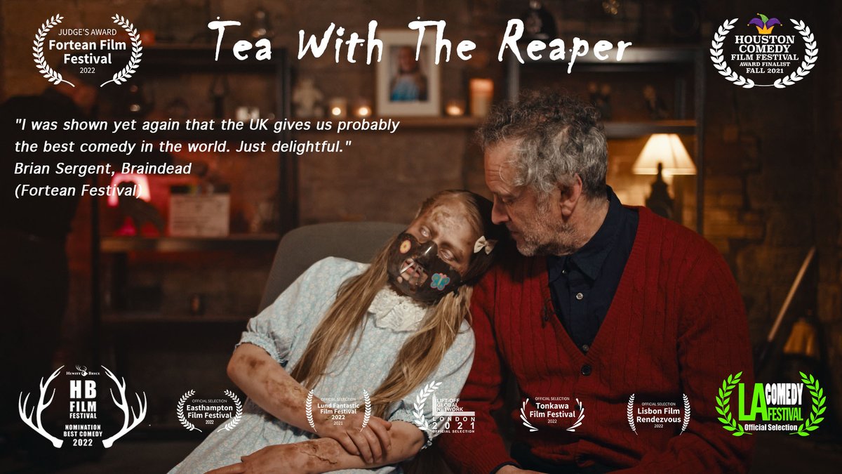 Here's the award-winning Tea With The Reaper! Please share and a nice review on IMDB would be lovely. Happy Halloween!! 👻👻👻
youtu.be/CJ64wVTktiw
#SupportIndieFilm #shortfilm #horror #comedy