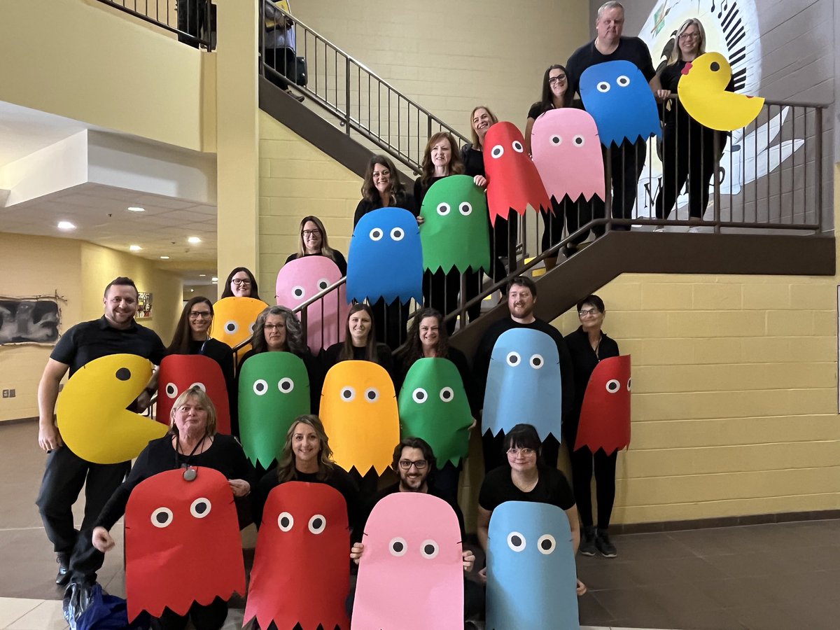 MRHS with their annual staff costume!  Stayed tuned for more spirit week fun 💛🖤 <a href="/MRHSMustangs/">MRHS</a>