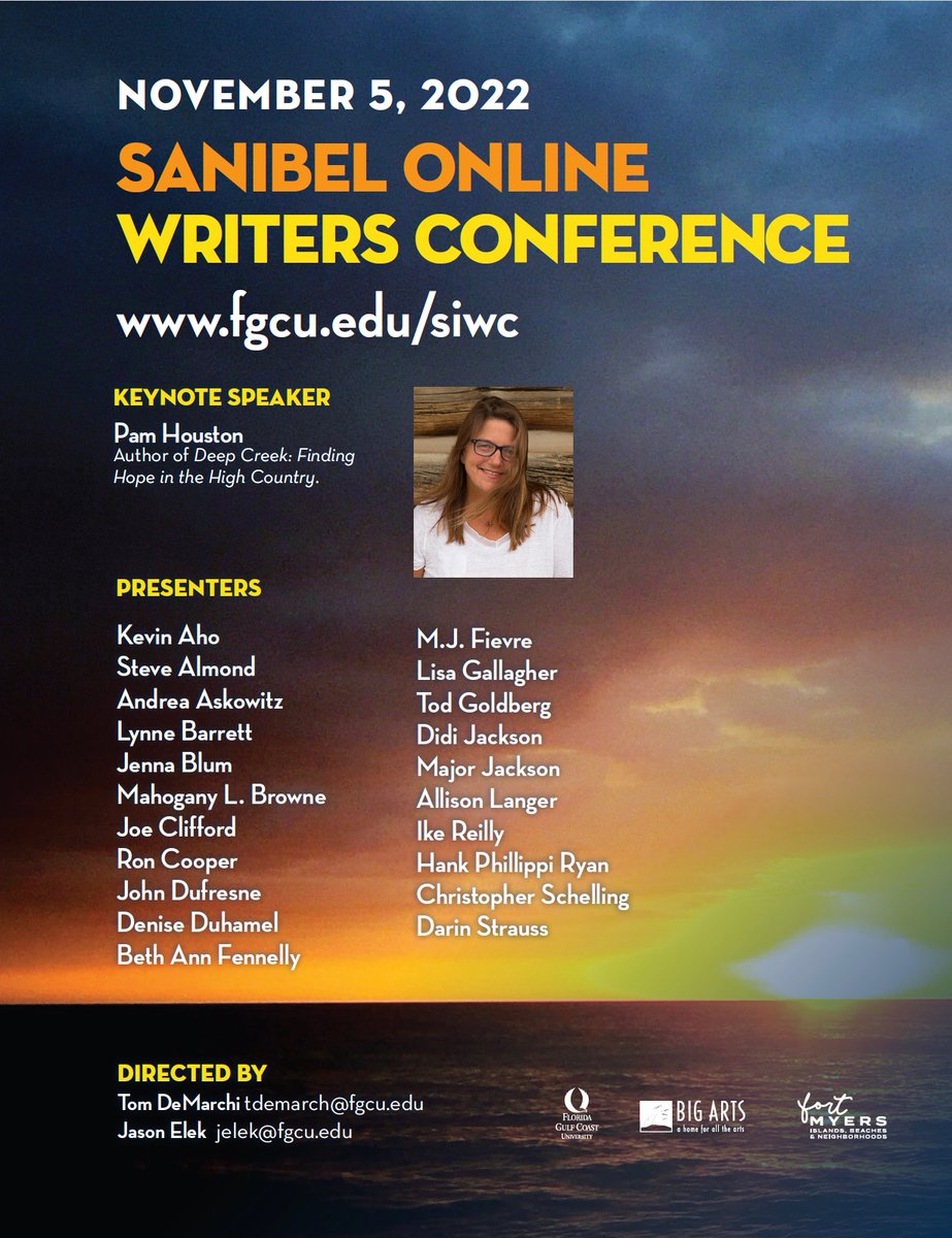 SanibelWriters's tweet photo. Online conference Nov 5. FREE. Streaming live from 10:00AM - 8:00 PM EST:
https://t.co/rUhvcPwUqP 
https://t.co/Po75rRJyea
https://t.co/6o8fMhtR7D
Complete schedule: https://t.co/bUBCTzg3d6
NO REGISTRATION OR SIGNUP NECESSARY. JUST TUNE IN AT THE SITES AND TIMES ABOVE. https://t.co/SSlq3gkT6Y
