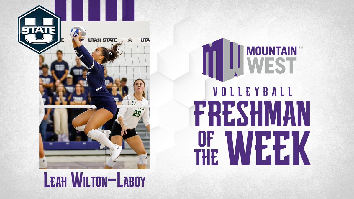 MountainWest's tweet photo. Leah Wilton-LaBoy tallied 62 assists on the week, averaging 6.89 per set‼️

She had a career-high 37 assists in @USUVolleyball's match against UNLV

#AtThePEAK | #MWVB | #MakingHerMark | #AggiesAllTheWay https://t.co/SvbciSkKD4