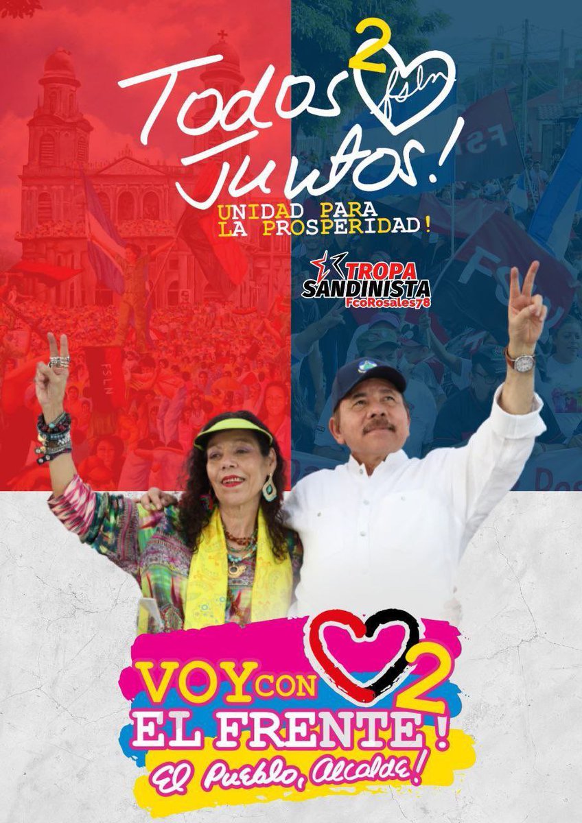 Todos juntos 👉 el 06 de noviembre, en la casilla del pueblo Alcalde con más beneficios para los nicaragüense ❤🖤 #UnidosVencemosVenceremos
#2022PuebloVictorioso 
<a href="/UveGata/">csalazar</a>