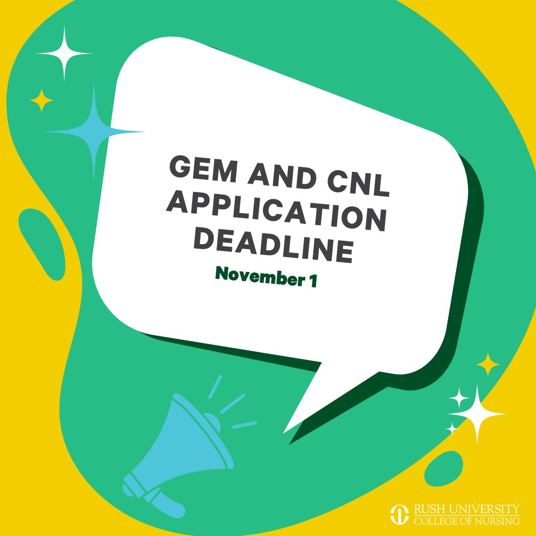 Don't miss tomorrow's application deadline for the Generalist Entry Master's and CNL programs. Be sure your applications are into <a href="/NursingCAS/">NursingCAS</a> by November 1 rsh.md/3fjHbsr