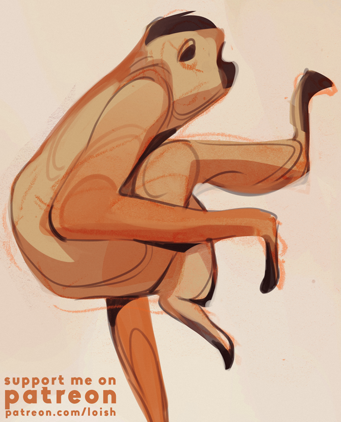「How are gibbons even real? Their arms ar」|Loishのイラスト