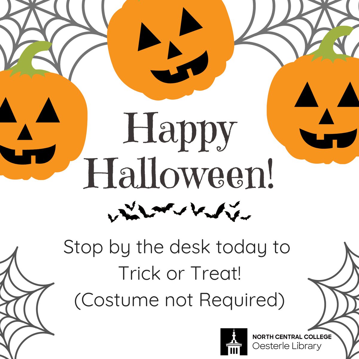 oesterlelib's tweet photo. Happy Halloween, Cardinals! We believe you're never too old to trick or treat. Stop in today until 10pm to pick up some sweet treats! #NoTricksJustTreats #LibrariesHaveIt #OesterleLibrary https://t.co/PQGu1SUg6j