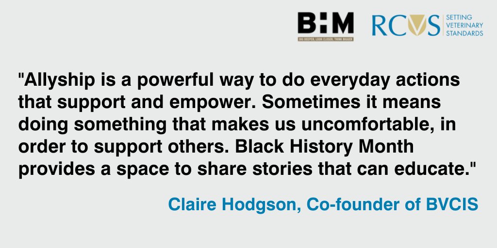 theRCVS's tweet photo. As #BlackHistoryMonth draws to a close, we would like to share some reflections from some of our Diversity and Inclusion Group members about the importance of allyship. https://t.co/GO0ndHI98Z