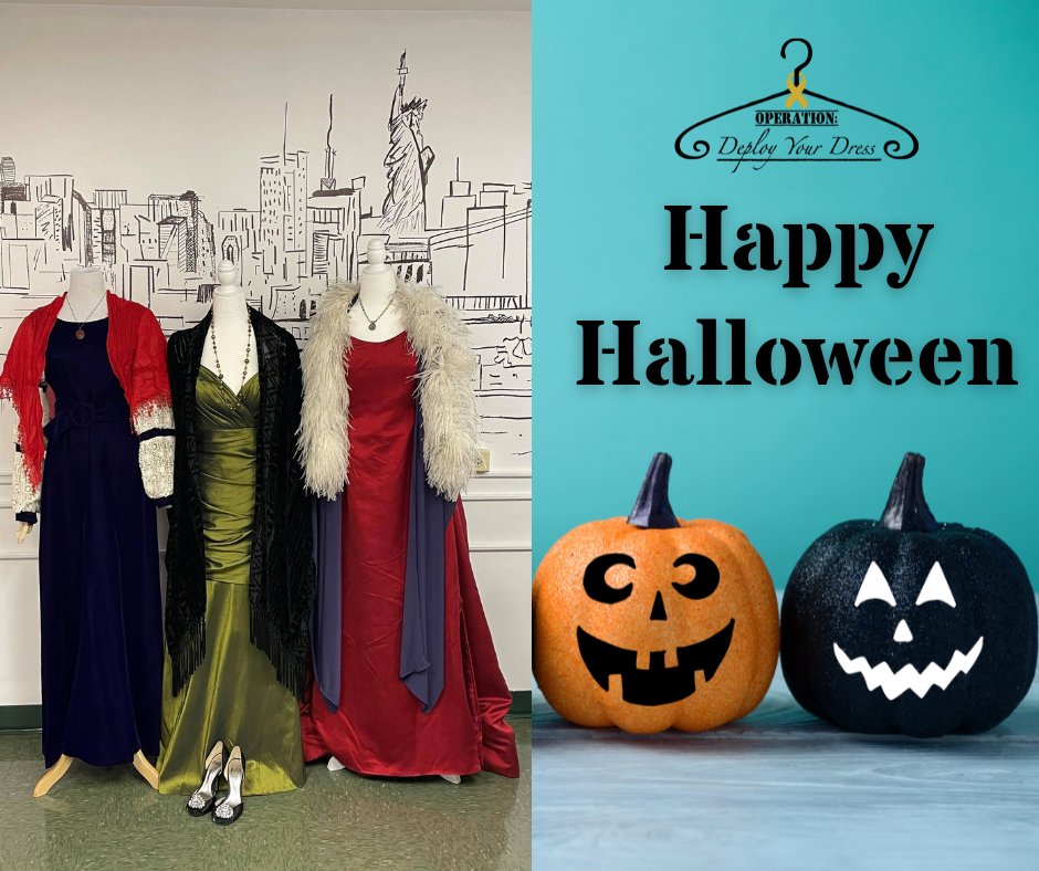 ODYD2017's tweet photo. We are wishing all of our ODYD ghosts and goblins a very #happyhalloween! 

Shout out to Fort Drum- Operation Deploy your Dress  for creating these AMAZING #HocusPocus inspired looks last year!!

SISTAHS!!! Tonight we fly!!!

#halloween #militaryspouses #militaryfamilies https://t.co/54TQDvU0gM