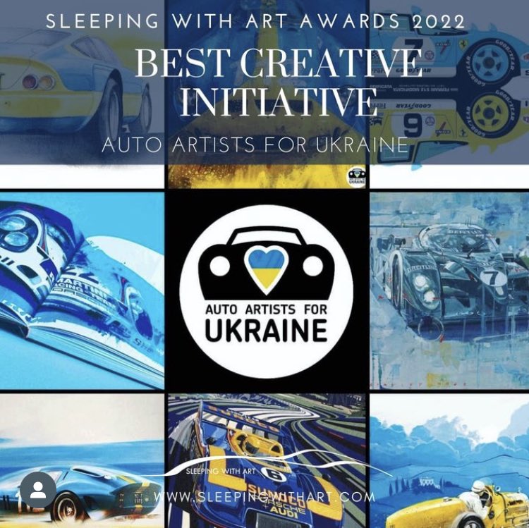 A huge thank you to <a href="/Sleepingwithart/">Sleeping with Art: The Art of Cars</a> and <a href="/EditorFiveStar/">Renata Fernandes 🌟</a> for this - of course the real winners were all who bought and sold work for the people of Ukraine - with over £50,000 raised - their generosity was just staggering. 
Thank you.