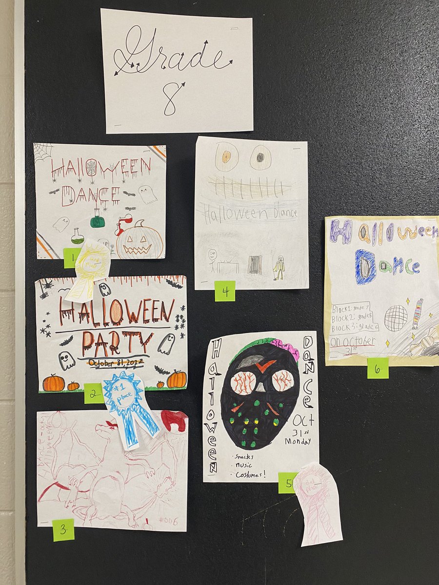 ms_murdoch's tweet photo. 6-3 and 8-2 had a Halloween Dance poster competition. Congrats to our winners! #HappyHalloween https://t.co/yV6ikeBUdw