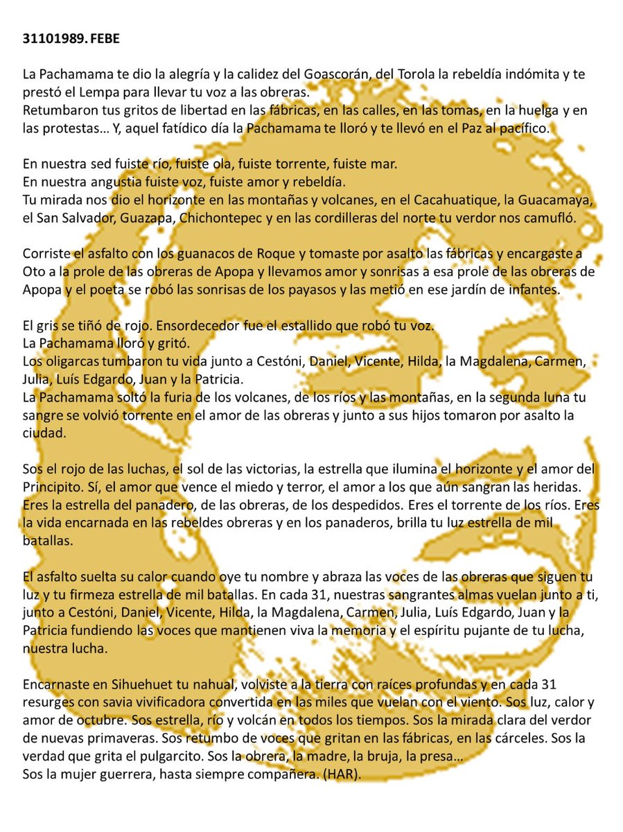hectorAmilkr's tweet image. #31DeOctubreDe1989
Los oligarcas asesinos dinamita el local de Fenastras en donde muere #Febe Elizabeth Velásquez junto a Ricardo Cestóni, 
Juan Tejada, 
Carmen Hernández, 
José Daniel López, 
Julia Tatiana Mendoza, 
Rosa Hilda Saravia, 
Luís Eduardo Vásquez y una niña de 13 años