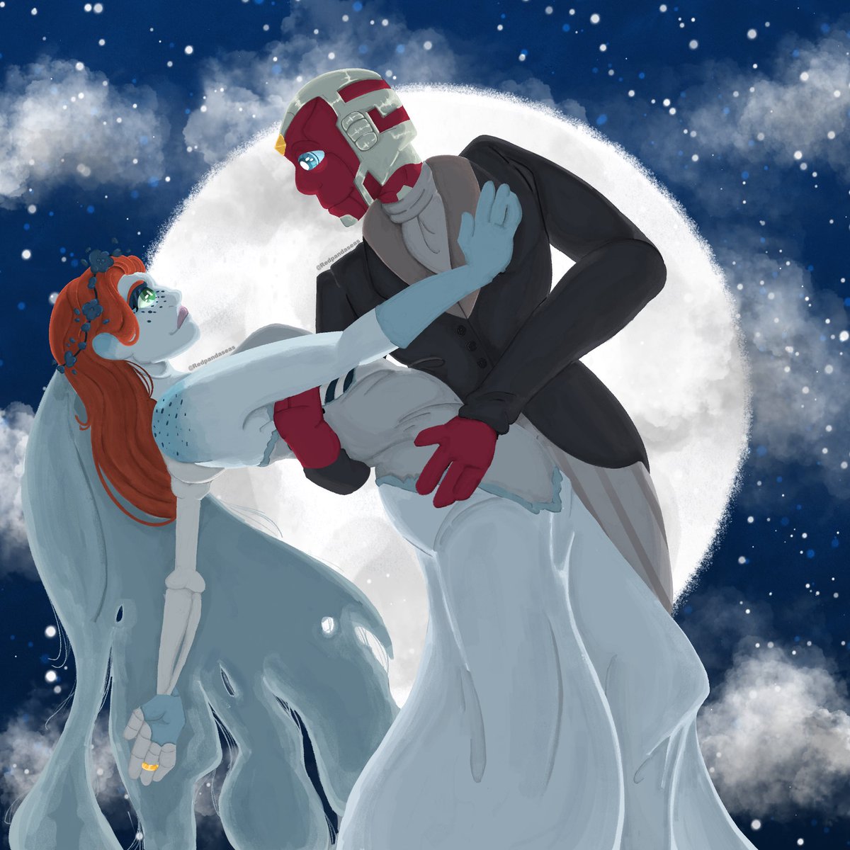 redpandaseas's tweet photo. “I spent so long in the darkness....I'd almost forgotten how beautiful the moonlight is!” ♥️💛♥️💛
#WandaVision #WandaMaximoff #thevision #scarletvision #CorpseBride https://t.co/CuV01HHXFR