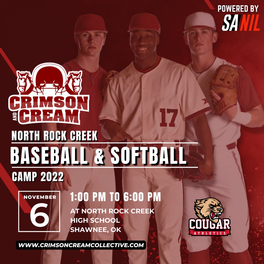 Crimson & Cream (@crimsoncreamnil) on Twitter photo Let's play ball! โพ๏ธ Join us this Sunday, Nov. 6th in Shawnee at the North Rock Creek Baseball & Softball Camp!
Come play ball and hang with some <a href="/OU_Baseball/">Oklahoma Baseball</a> players as they support the next generation of ball players in the Oklahoma Community! โ๏ธ#BoomerNIL Let's play ball! โพ๏ธ Join us this Sunday, Nov. 6th in Shawnee at the North Rock Creek Baseball & Softball Camp!
Come play ball and hang with some <a href="/OU_Baseball/">Oklahoma Baseball</a> players as they support the next generation of ball players in the Oklahoma Community! โ๏ธ#BoomerNIL