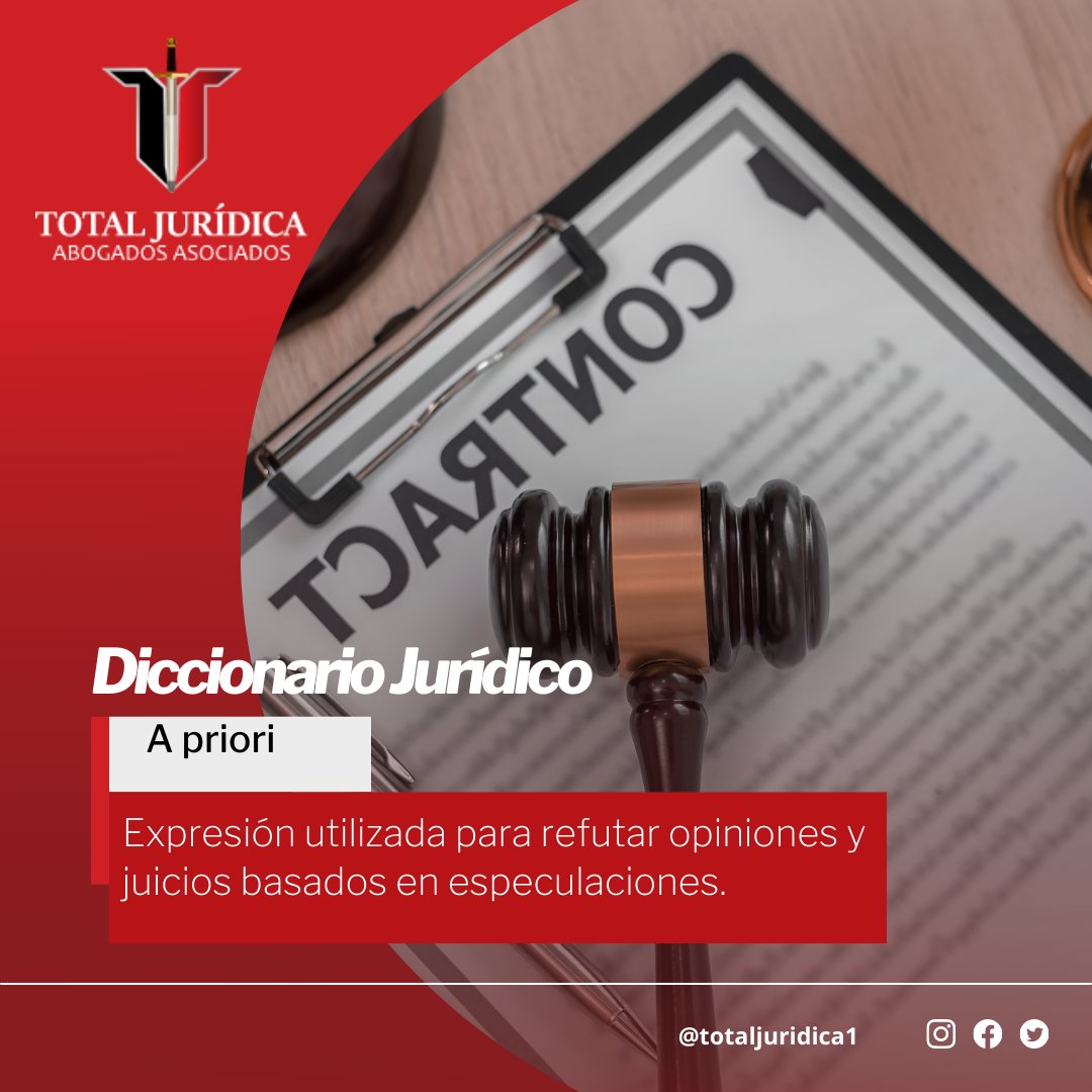 totaljuridica1's tweet photo. La expresión del día es A Priori. Probablemente🤯, la escuchaste en algún juicio o tu serie de abogados favorita 📺, pero nunca has sabido que significa 😵💫. Si este es tu caso, #TotalTeExplica de que trata. Dale RT para más contenido legal. https://t.co/9IMjCwoFQs