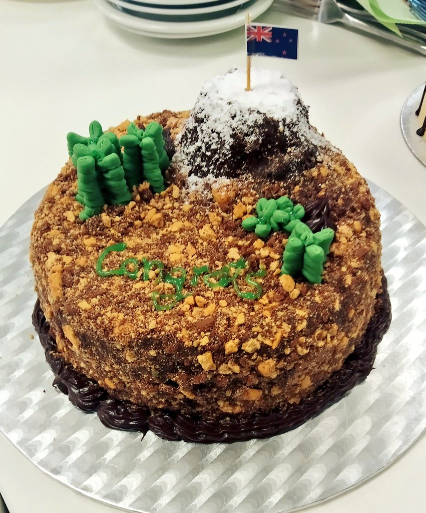KontouD's tweet photo. So happy with this #science #cake featuring NZ mountains and #hebes to celebrate the #PhDthesis of the amazing @AnneThomas239! 🎉💚 Well done and thanks for giving me an excuse to bake instead of working on my #PhD 😂🎂 #phdlife https://t.co/jZNj8oJC6O