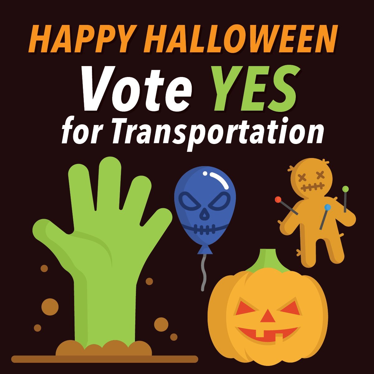 Don’t boo (or use Hillsborough County’s court system as a political tool) — VOTE! 

Happy Halloween — let’s keep our roads from being scary death traps and vote #YESforTransportation this November to fund transportation solutions that will make our streets safer and save lives.