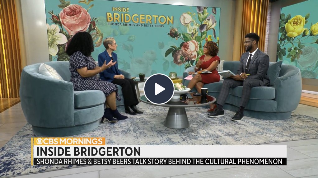 Marysue Rucci Books (@msrbooks) on Twitter photo Executive producers @ShondaRhimes and @BetsyBeers talked to <a href="/CBSMornings/">CBS Mornings</a> about their new book #InsideBridgerton (spr.ly/6017MqdFl) and discussed making the Regency era more inclusive and the importance of the female gaze: spr.ly/6019MqdFW Executive producers @ShondaRhimes and @BetsyBeers talked to <a href="/CBSMornings/">CBS Mornings</a> about their new book #InsideBridgerton (spr.ly/6017MqdFl) and discussed making the Regency era more inclusive and the importance of the female gaze: spr.ly/6019MqdFW