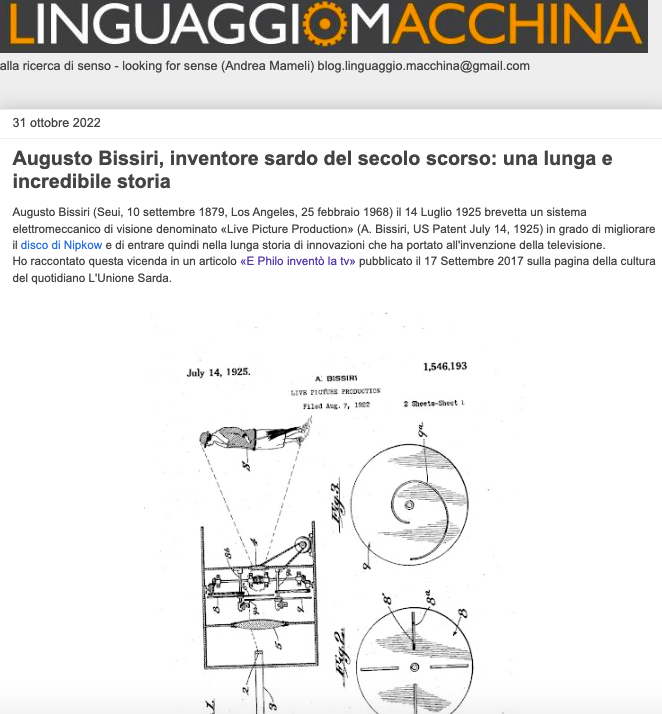 LinguaggioMacc's tweet photo. Augusto #Bissiri (1879-1968) #inventore straordinario: sul blog Linguaggio Macchina alcuni brandelli della sua incredibile storia: https://t.co/mBDyTxNhZb  
Per saperne di più è consigliabile una visita al #museo di #Seui eremigu@tiscali.it 0782539002 (chiuso il lunedì) https://t.co/WTWUqw13ap