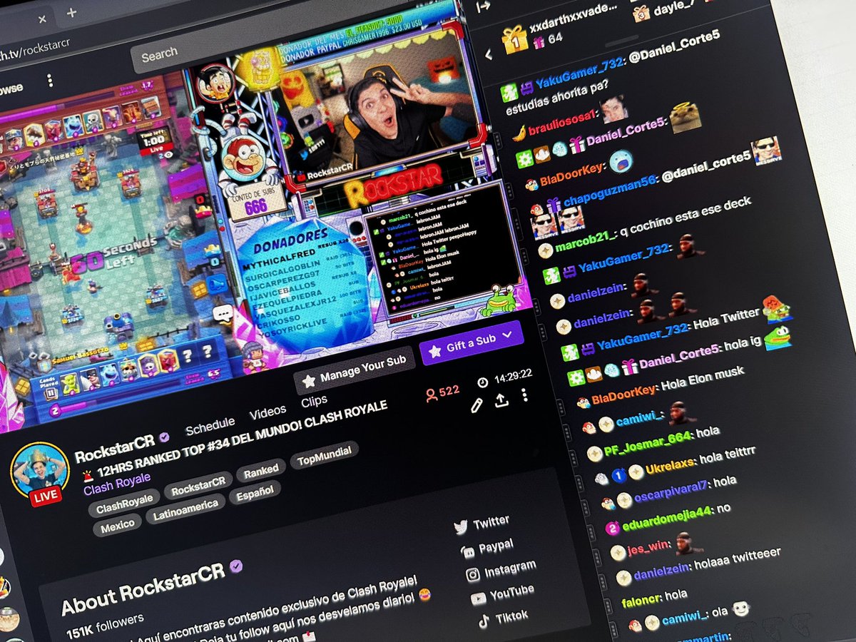 🚨 EN VIVO! 14 HRS 29 MINS TOP 200 DEL MUNDO! Twitch.tv/RockstarCR ❤️👈🏻