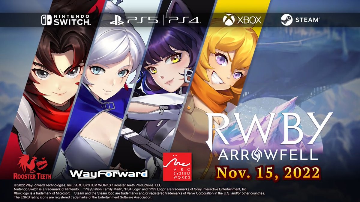 RWBY: Arrowfell releases November 15 for PS4, PS5, Switch, Xbox One, Xbox Series X|S, and PC via Steam https://t.co/ZxIzk54WvN https://t.co/woqn2aeiDd