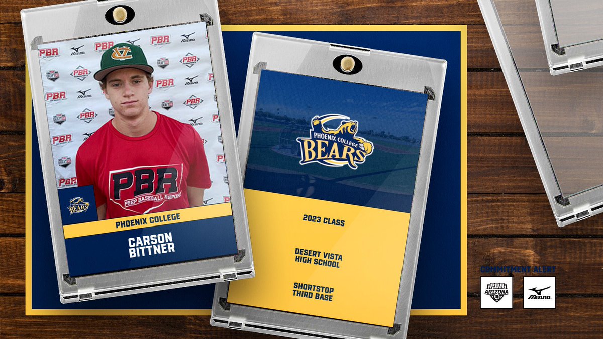 Prep Baseball Arizona (@prepbaseballaz) on Twitter photo π¨ππππππππππ ππππππ¨
β23 SS/3B Carson Bittner (<a href="/carson_bittner/">Carson Bittner</a>) has announced his commitment to Phoenix College.
π€ bit.ly/3NnXCjY
<a href="/PCBaseball_FKU/">Phoenix College Baseball</a> || #BeSeenπ΅ π¨ππππππππππ ππππππ¨
β23 SS/3B Carson Bittner (<a href="/carson_bittner/">Carson Bittner</a>) has announced his commitment to Phoenix College.
π€ bit.ly/3NnXCjY
<a href="/PCBaseball_FKU/">Phoenix College Baseball</a> || #BeSeenπ΅