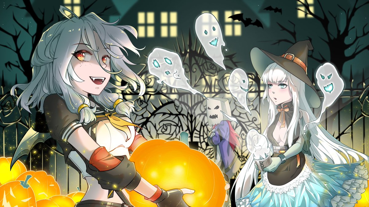 drhellchan's tweet photo. Happy Halloween!

Frigg refused to bring a costume but Tsubasa was prepared for that~ 

#ToF #TowerofFantasy #ToFArts #Creatower #Fanarts #Halloween2022 #halloweenart https://t.co/6C5EcdDE6Q