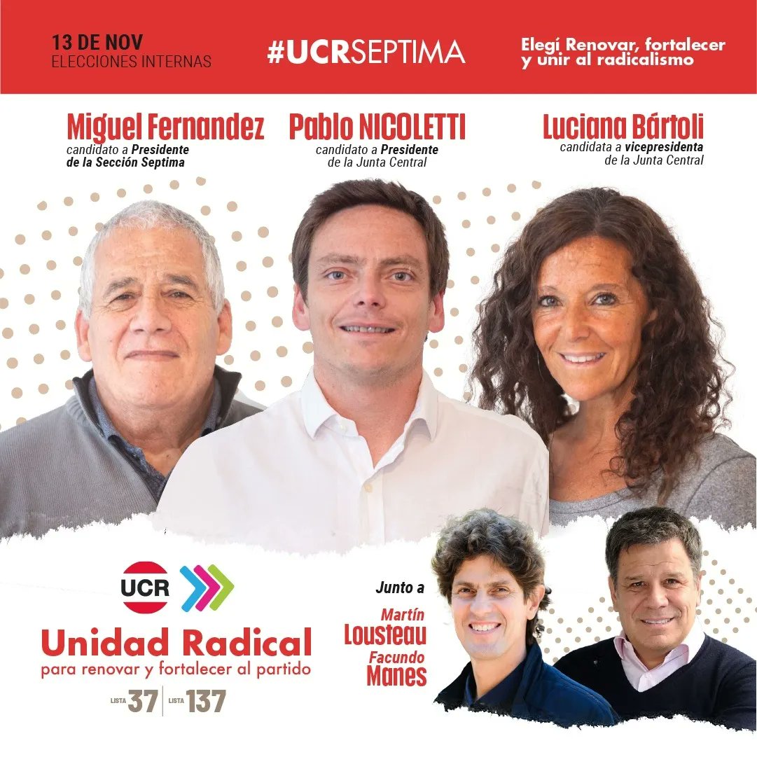 Miguel Fernández es un gran militante de la 7º Sección, que se esfuerza para llegar con actividades sociales y culturales a toda la sociedad desde el comité.

💪 Ellos también forman parte de esta gran mayoría. ¡Este 13 de noviembre es con #UnidadRadical!

#Lista37 #Lista137