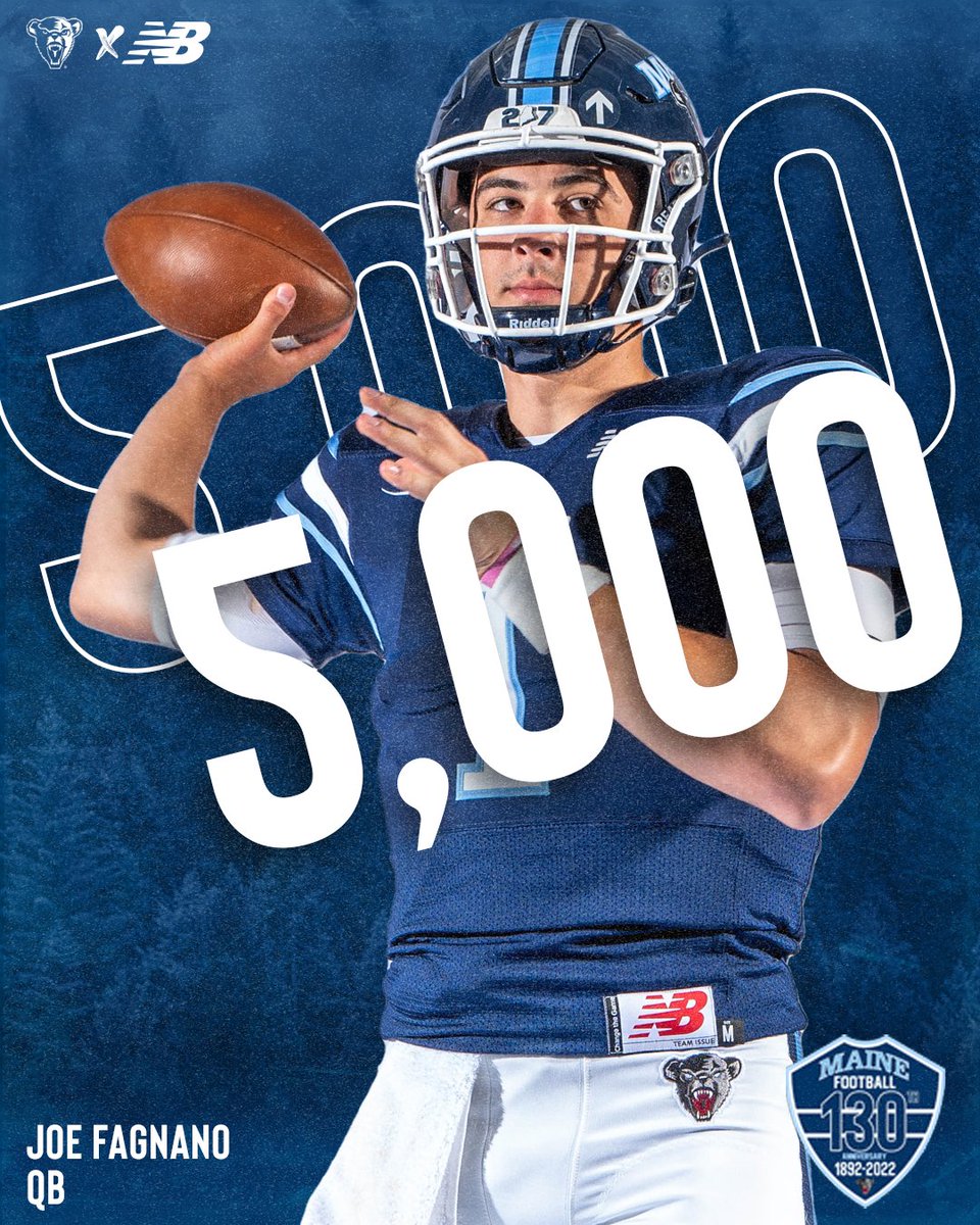 BlackBearsFB's tweet photo. Over the weekend, Joe Fagnano became just the ninth player in program history to reach 5,000 passing yards in a career.

#BlackBearNation | ⬆️ https://t.co/IpmiqwuxAx