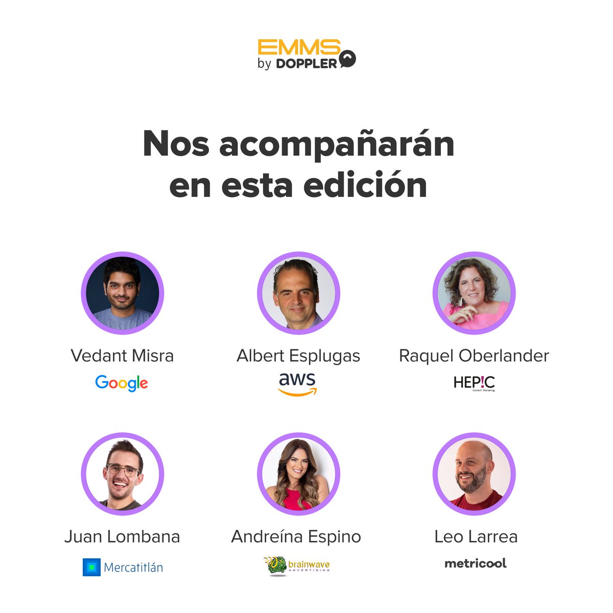 fromDoppler's tweet photo. Algunos de los speakers que nos acompañarán en este #EMMS2022 https://t.co/LgjwlkygOg