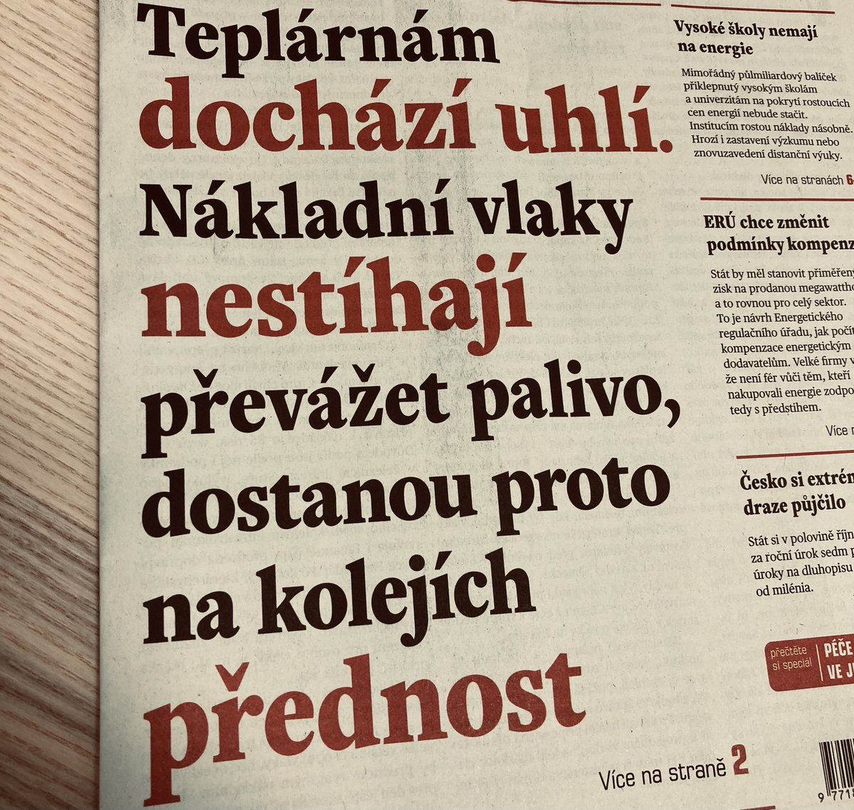 Zítra pořádáme workshop k dekarbonizaci teplárenství. Tak jsme si zadali reklamu na titulku e15, abychom ukázali aktuální stav a vydefinovali problém.. (kecám).