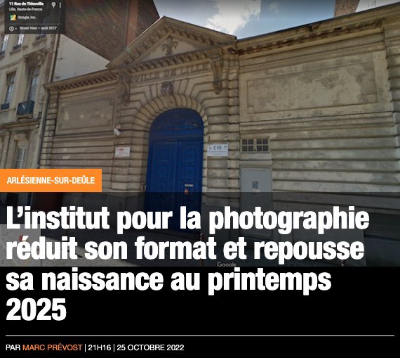 100Photographes's tweet photo. 𝐀𝐫𝐥𝐞́𝐬𝐢𝐞𝐧𝐧𝐞-𝐬𝐮𝐫-𝐃𝐞𝐮̂𝐥𝐞 : 
Retard de calendrier pour l’Institut pour la Photographie voulu par le président des Hauts-de-France, @xavierbertrand avec l’appui de @MartineAubry. Une gestation douloureuse qui mobilise l’argent public et qui interpelle : https://t.co/hGFitcyXLS