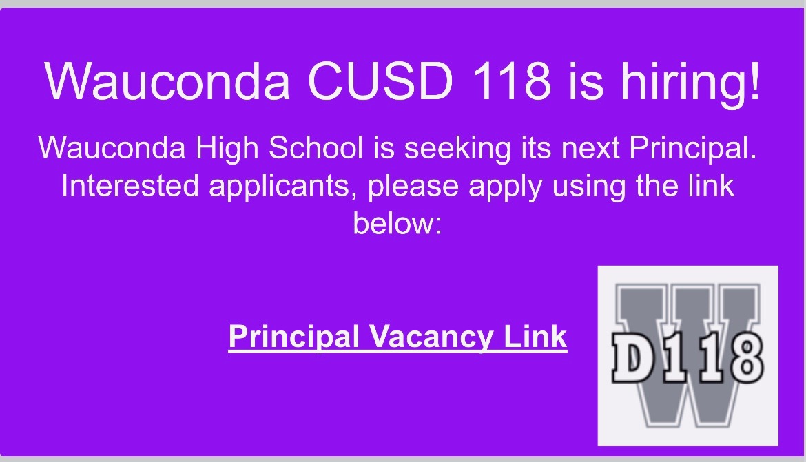 District 118 is seeking the next Principal of Wauconda High School. If you are interested, please apply below: applitrack.com/lake/onlineapp…