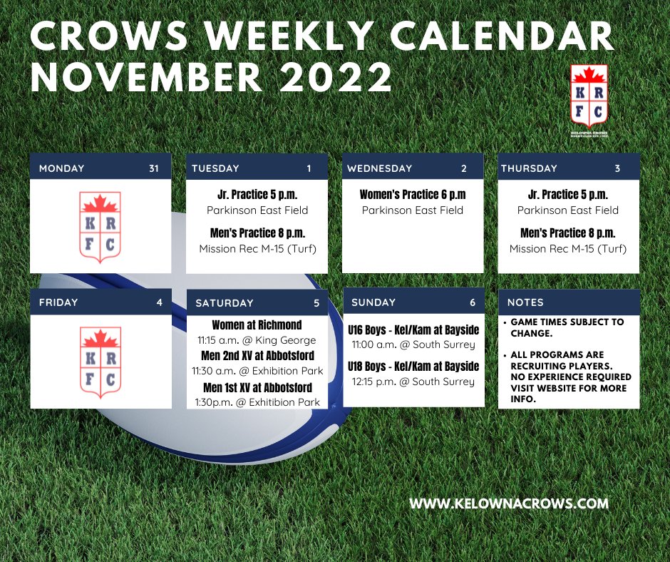 Kelowna Crows Rugby (KelownaCrowsRFC) / Twitter