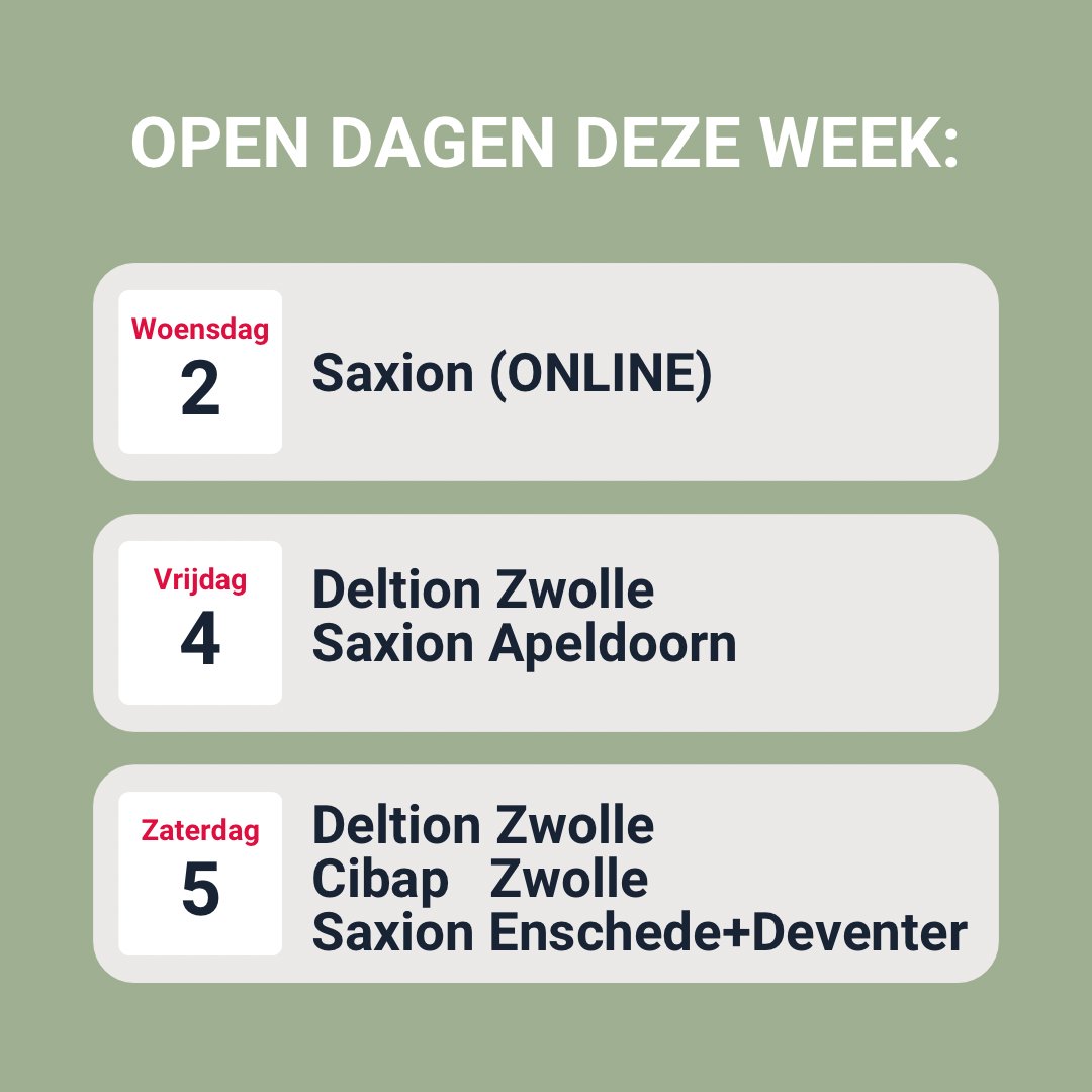 DecanaatMCT's tweet photo. tip: Van plan om deze week een open dag te bezoeken? Check ook altijd de site van de instelling zelf even voor de tijden + eventuele verplichte aanmelding zodat je niet voor een dichte deur komt te staan. https://t.co/IA55JAhCUP