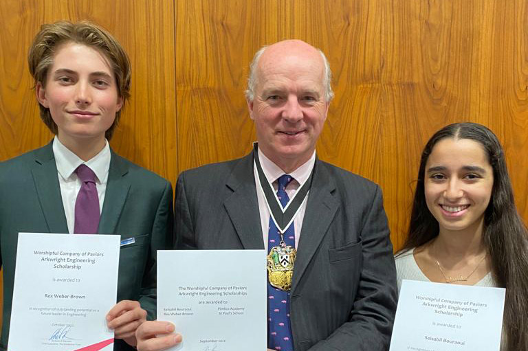 Master Pavior Neil Sandberg meets this year's new Arkwright Scholars.