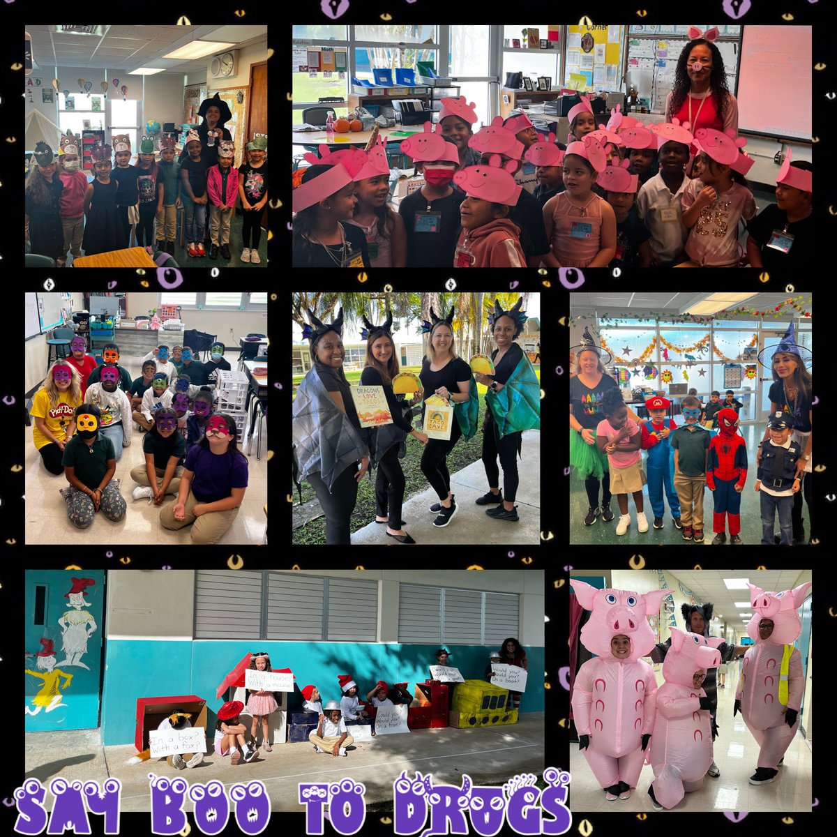 AvocadoAces's tweet photo. Say BOO to Drugs - Character Dress Up day! #RedRibbonWeek2022 #AvocadoAces #StoryBookCharacter #SayBooToDrugs @redribbonweek @MDCPSSouth @MDCPS @SuptDotres @StdtSvcsMDCPS https://t.co/rGOPkdT0Rf